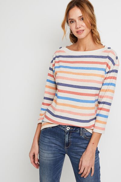 T-shirt col bateau femme