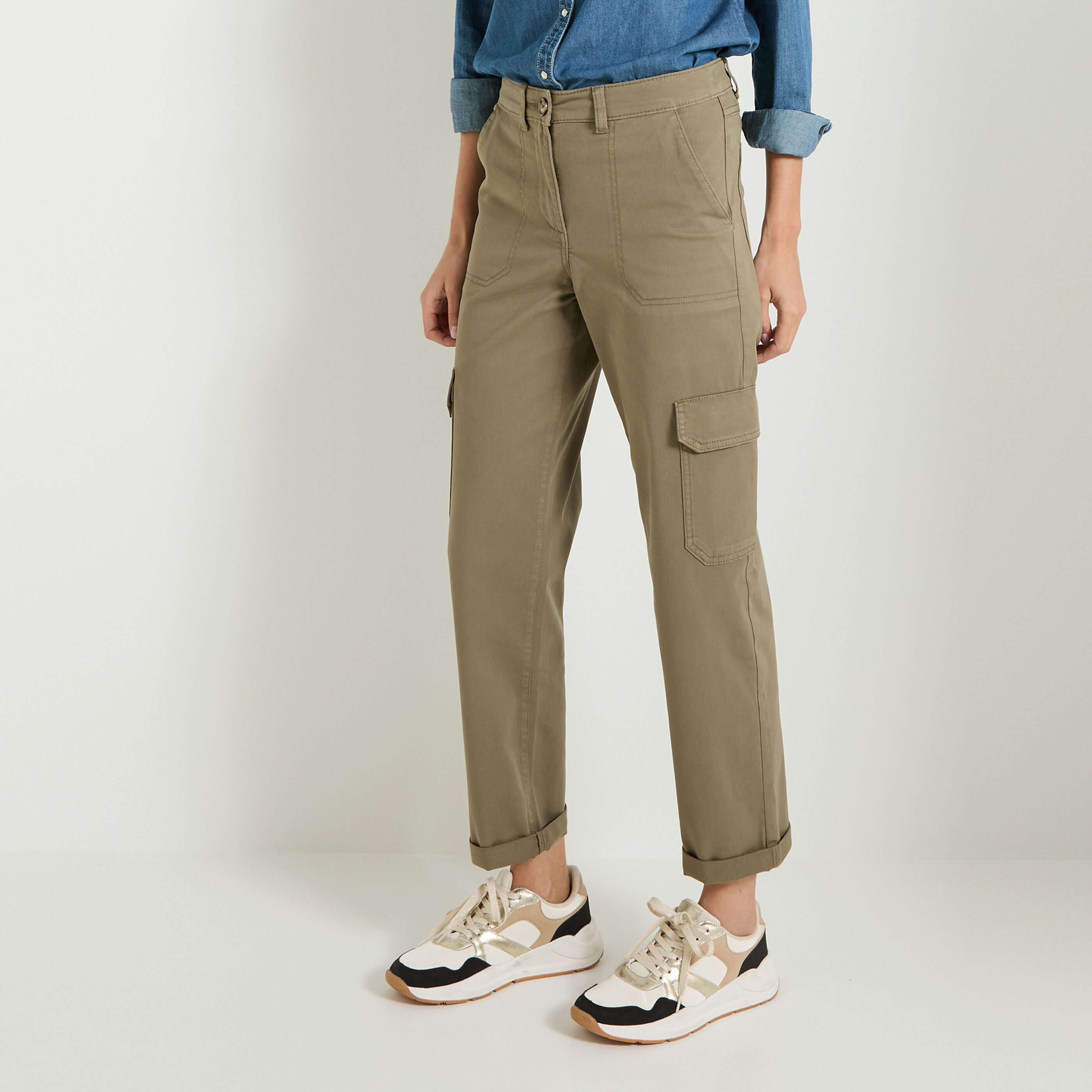 Jean cargo ASPEN femme KAKI Graindemalice