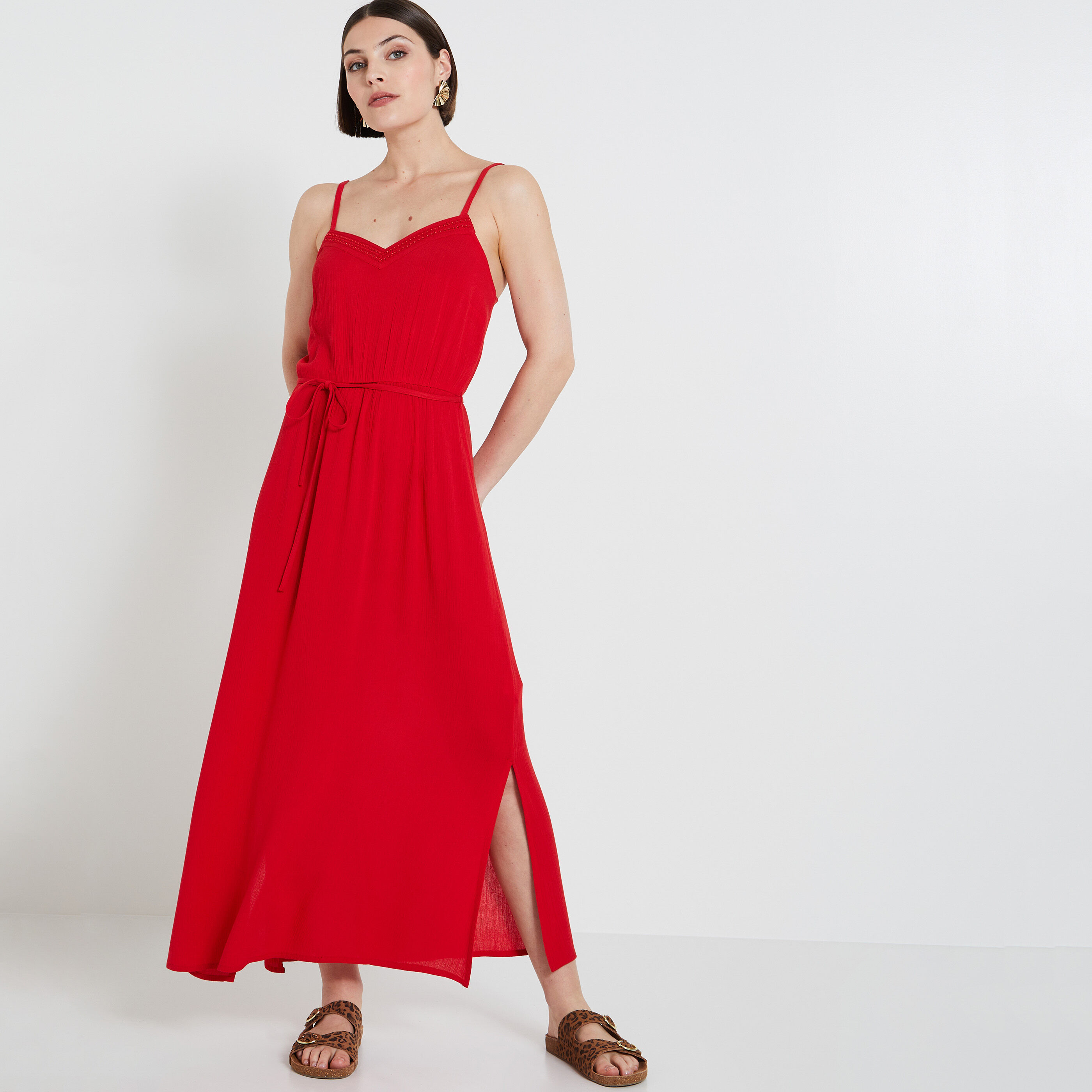 Robe longue unie femme