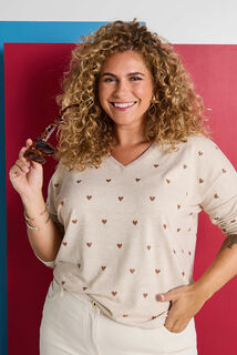T-shirt imprimé cœurs femme