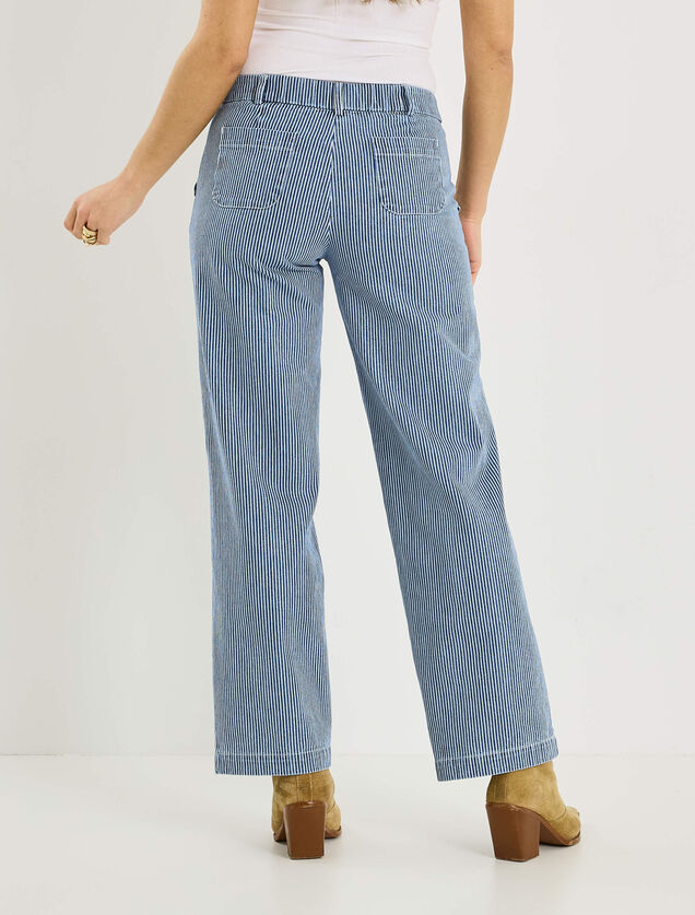 Pantalon &agrave; rayures verticales femme