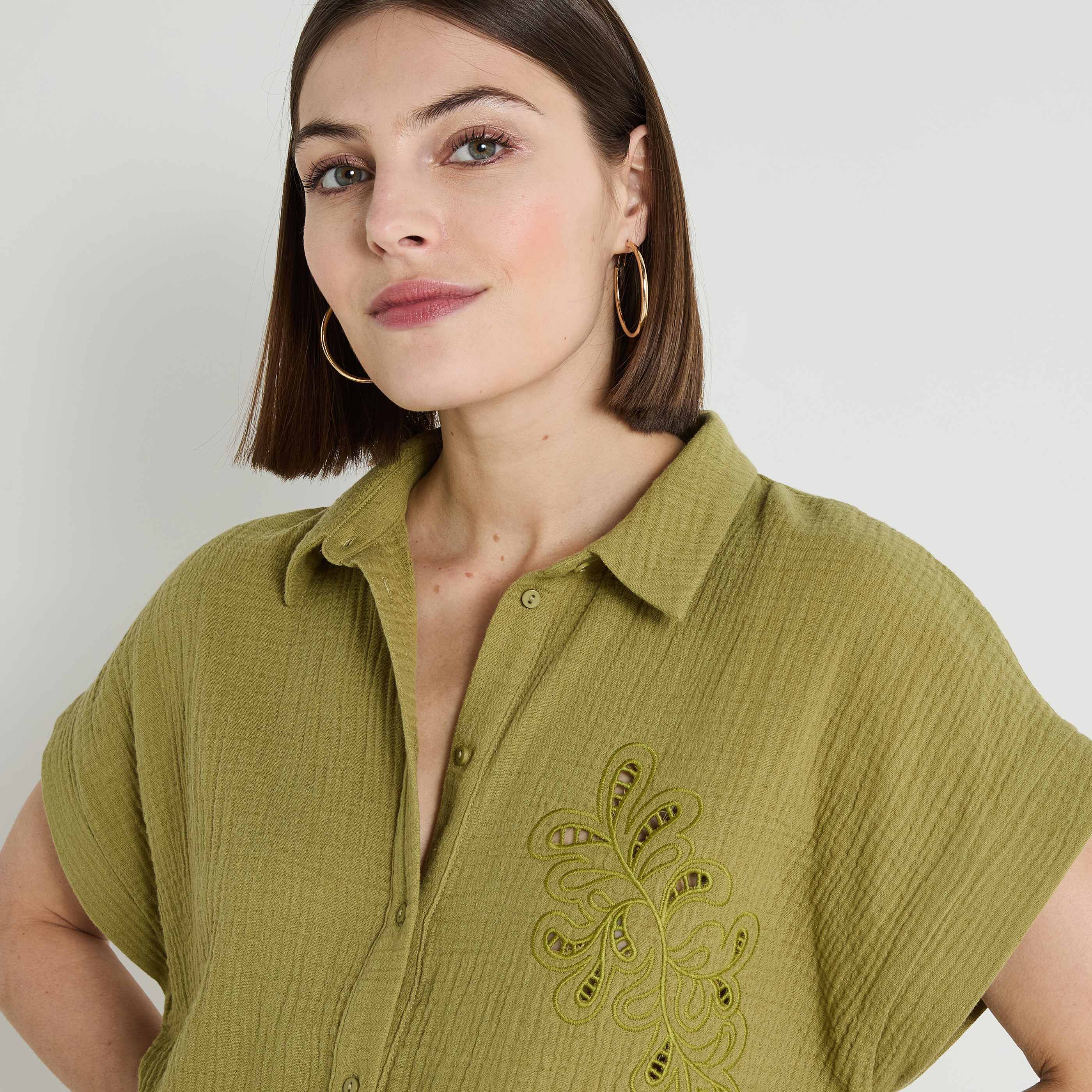 Chemise en gaze de coton femme