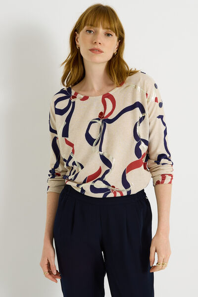 T-shirt imprimé nœud femme