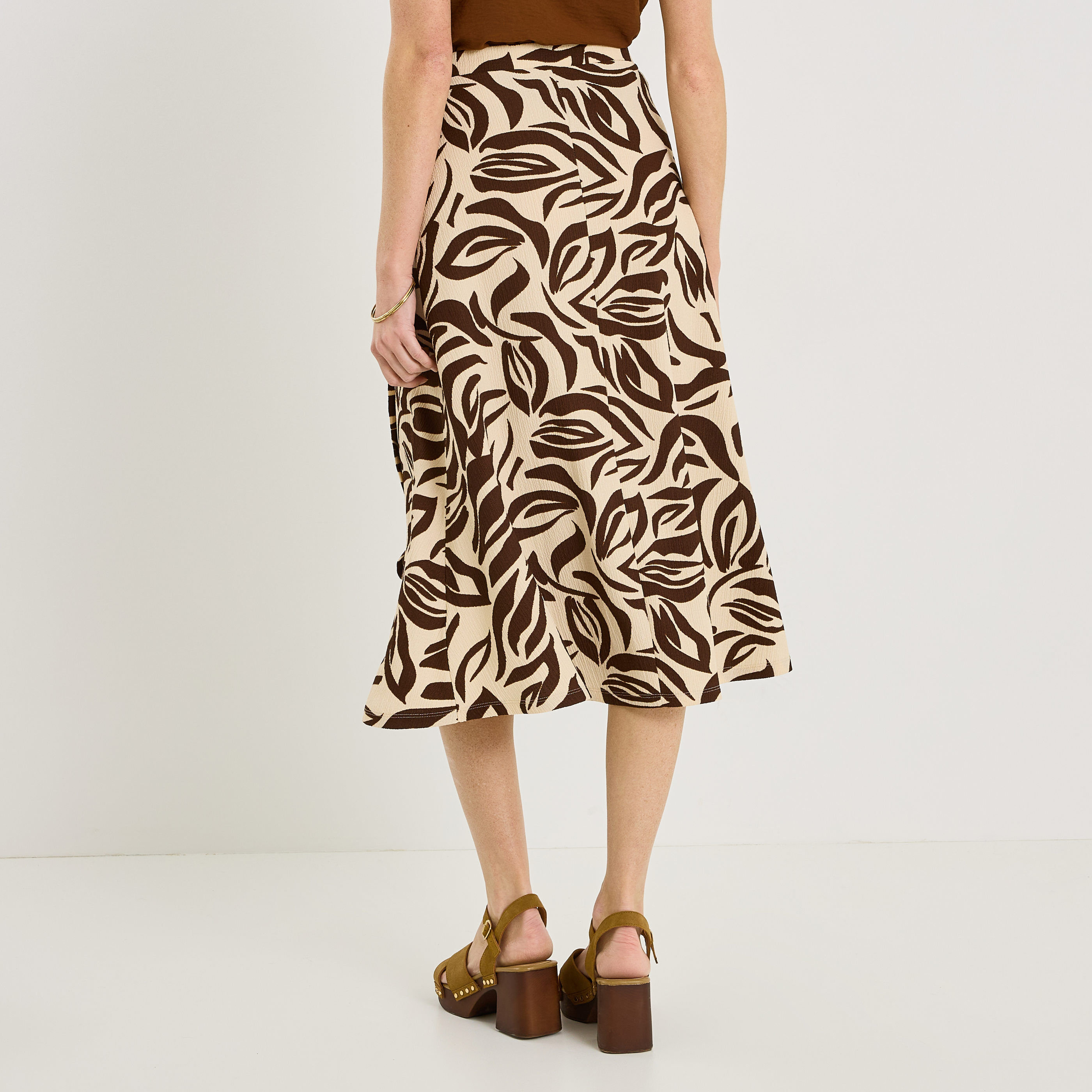 Jupe portefeuille mi-longue en maille