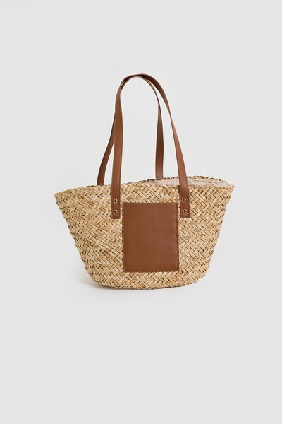Sac cabas bi-matière femme