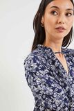 Blouse à smock fleurie