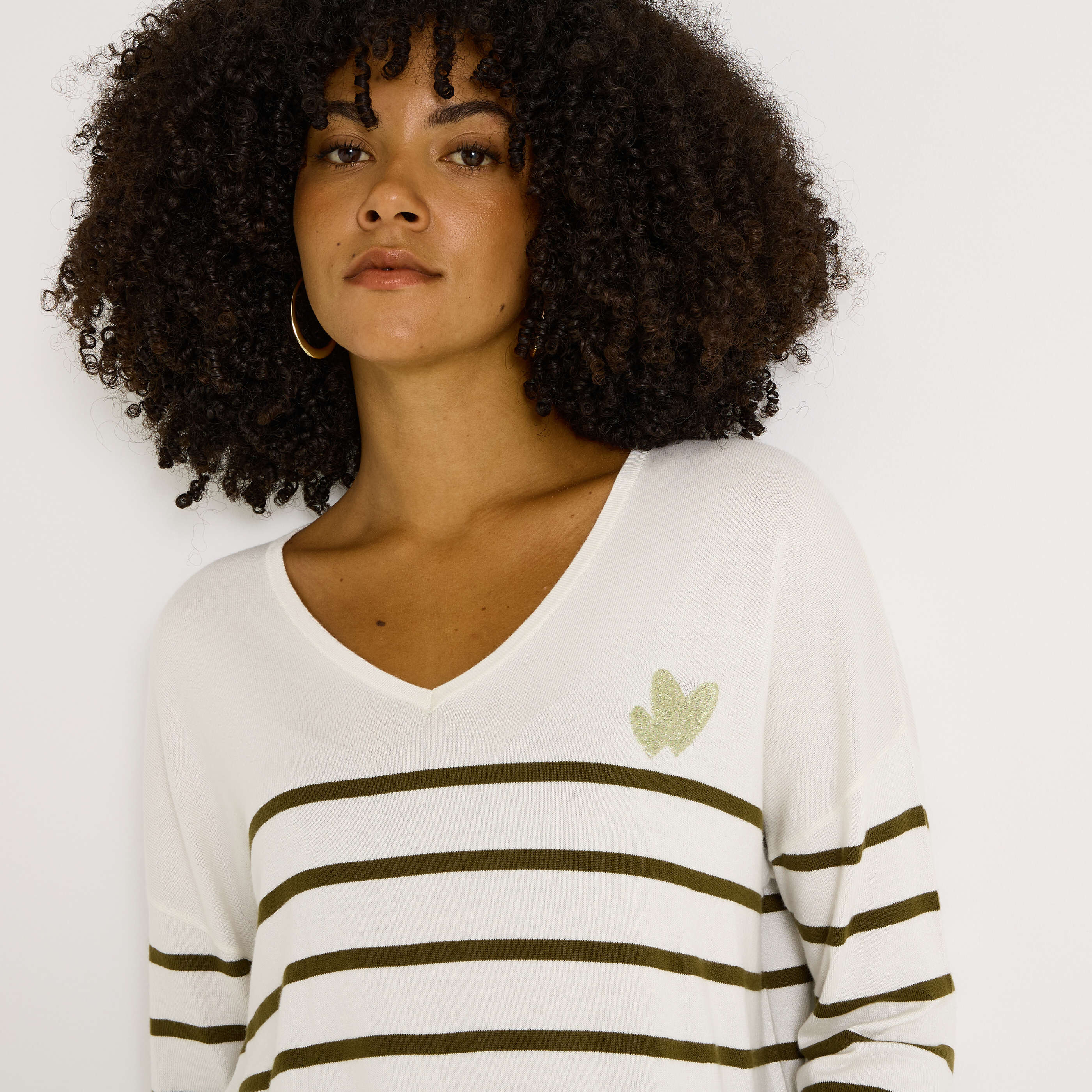 Pull loose &agrave; rayures femme