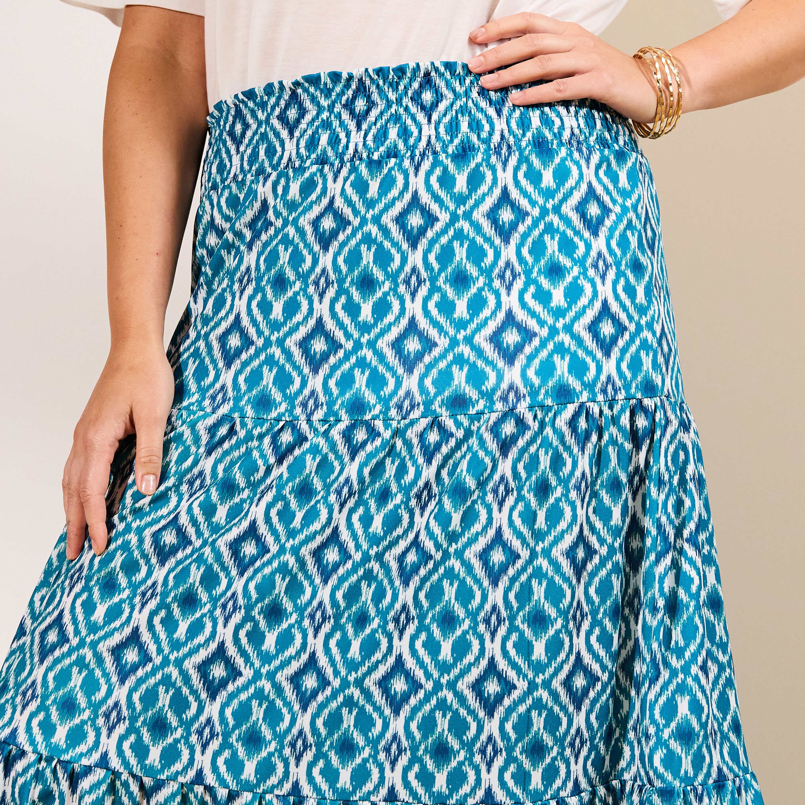 Jupe longue imprim&eacute;e femme