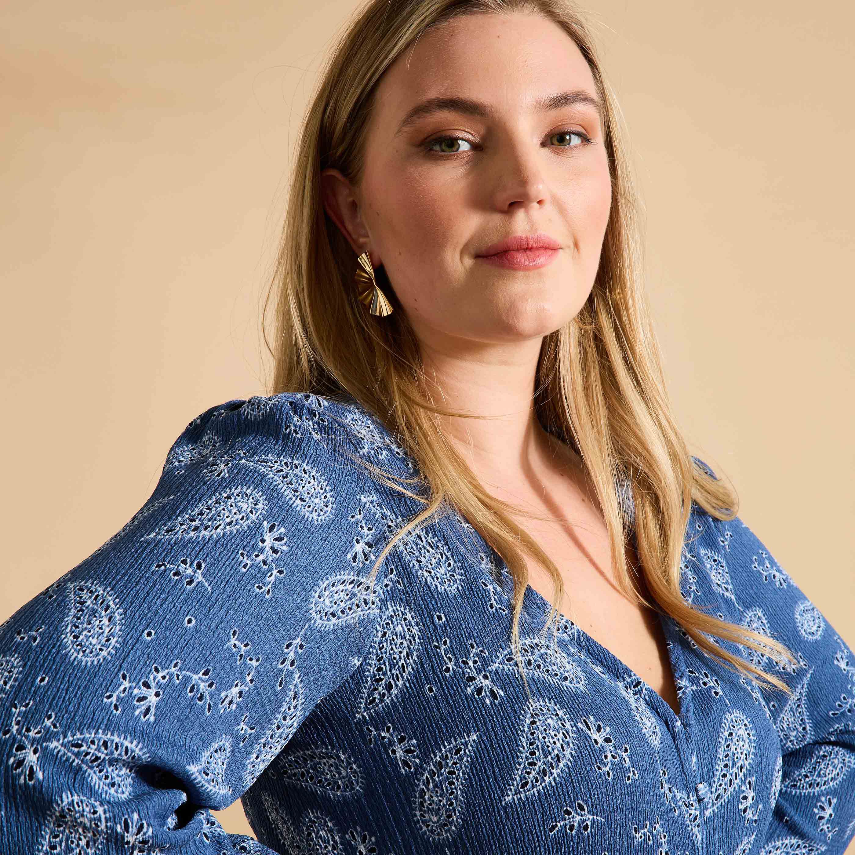 Robe en maille imprim&eacute;e femme