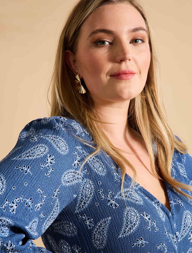 Robe en maille imprimée femme