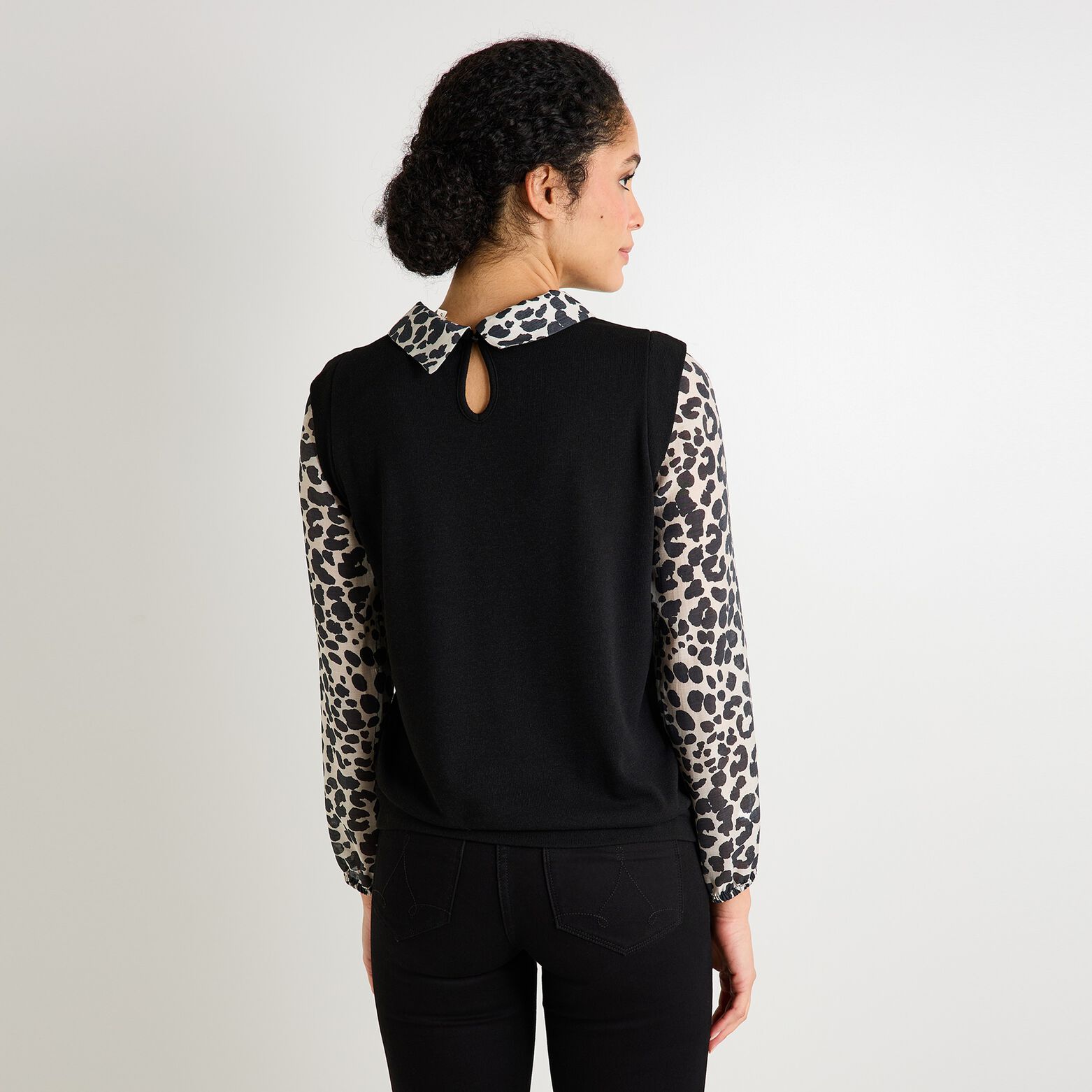 T-shirt col chemise femme