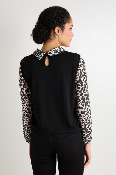 T-shirt col chemise femme