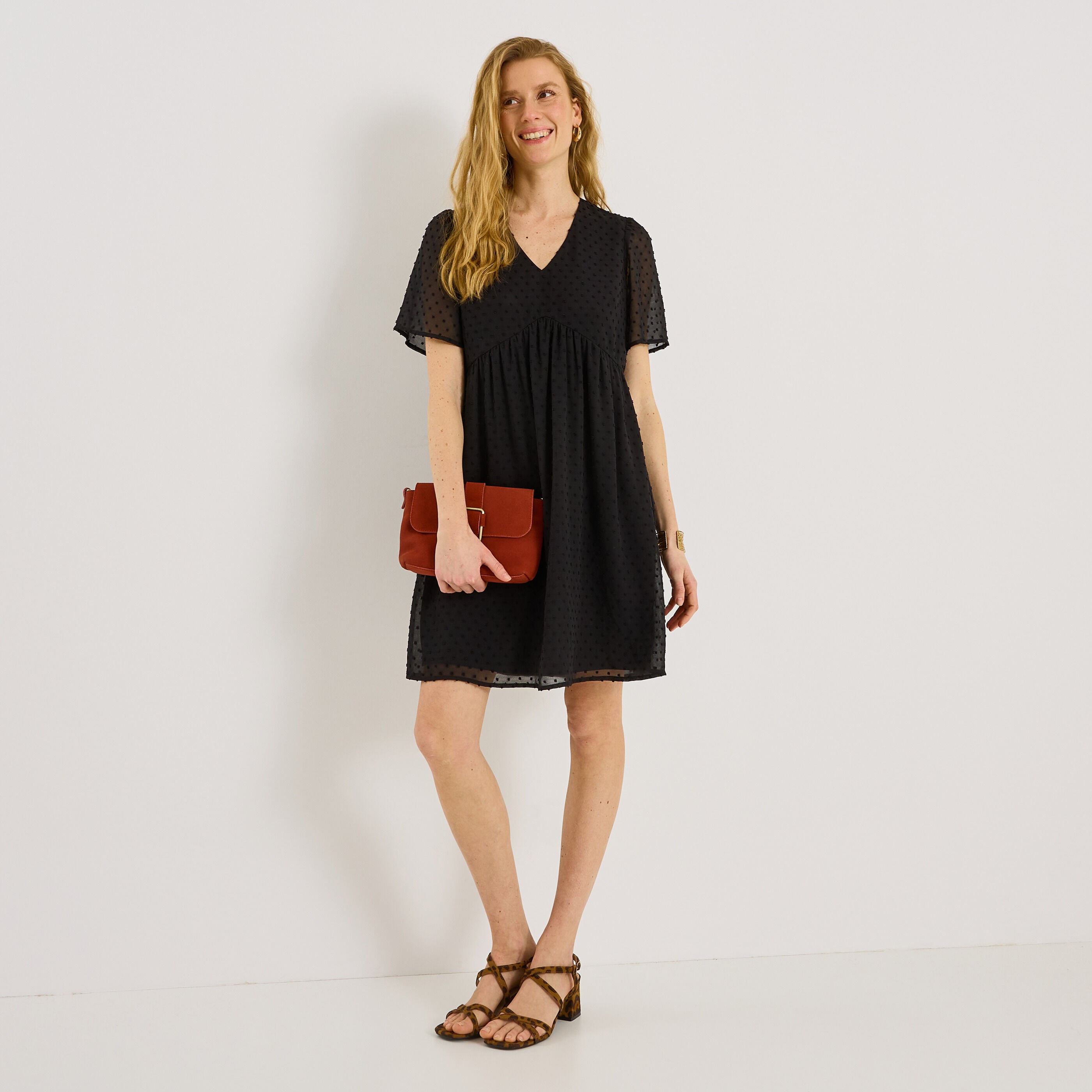 Robe courte en plumetis