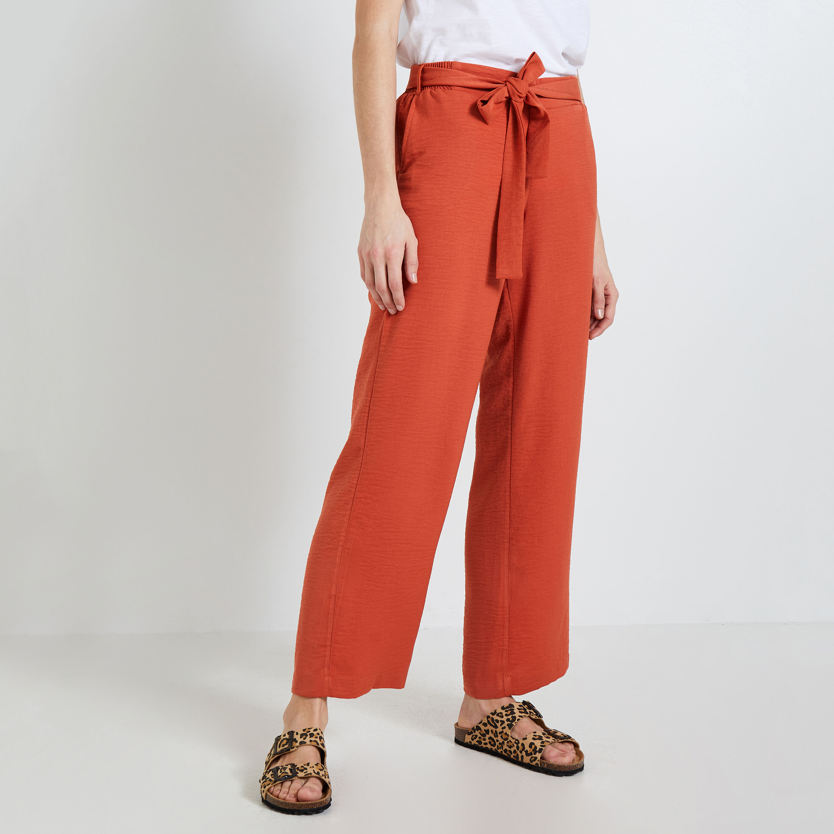 Pantalon fluide a nouer shop