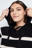 Pull marinière à capuche femme
