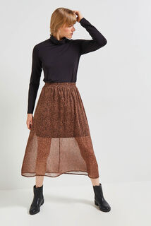 Jupe longue motif léopard femme