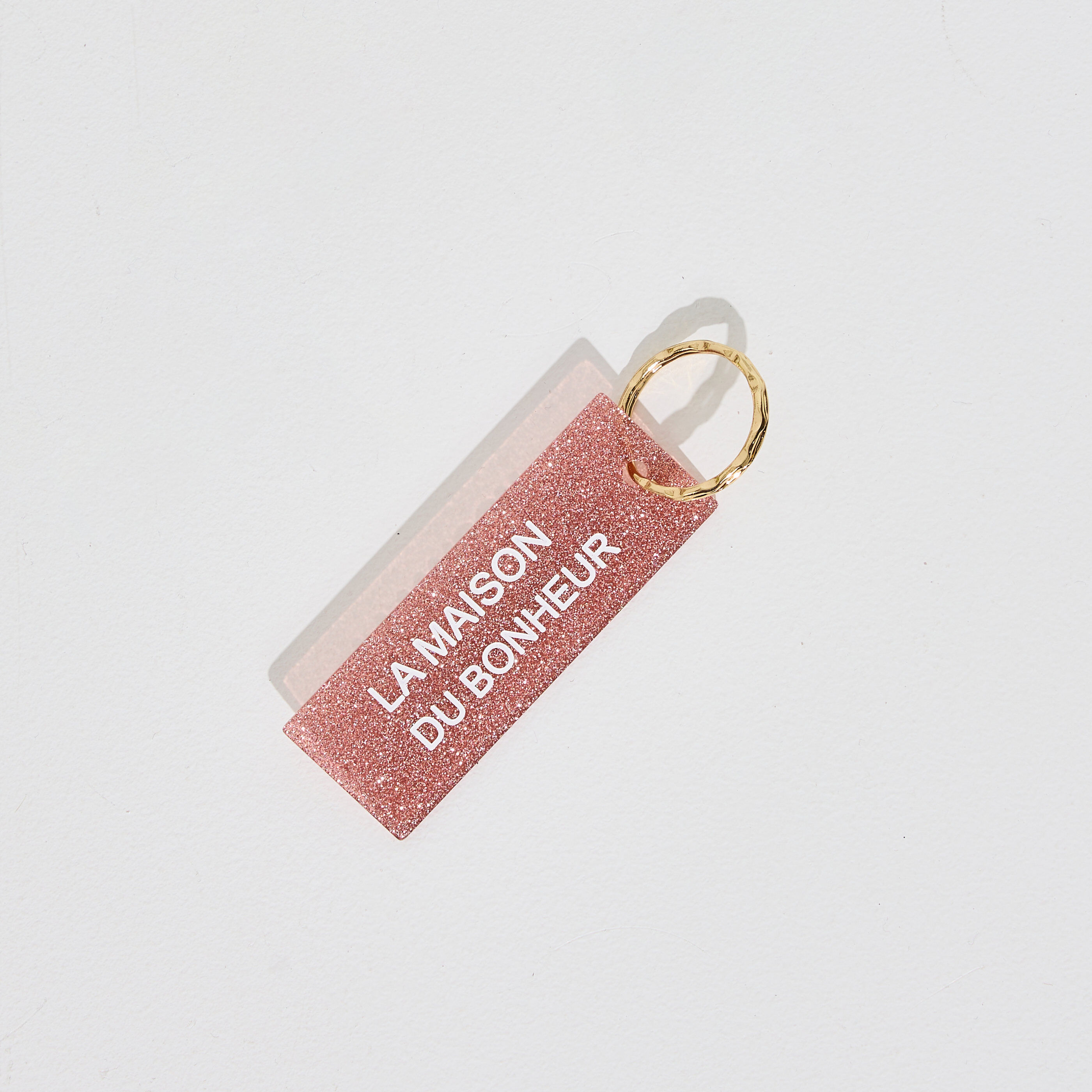 Porte cl&eacute; paillettes message femme