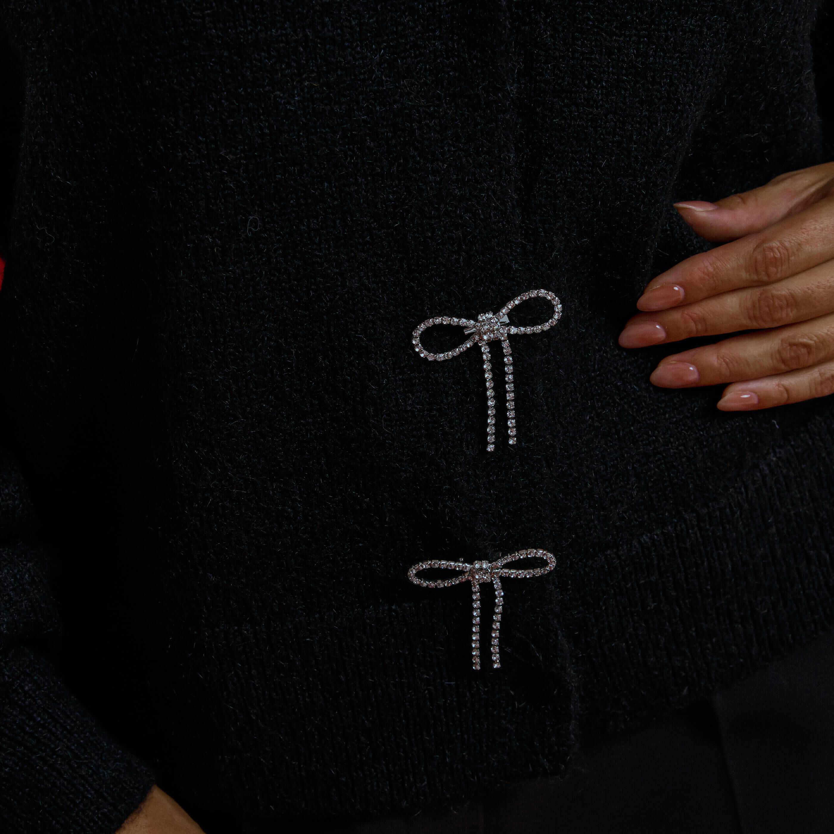 Gilet &agrave; boutons n&oelig;uds femme