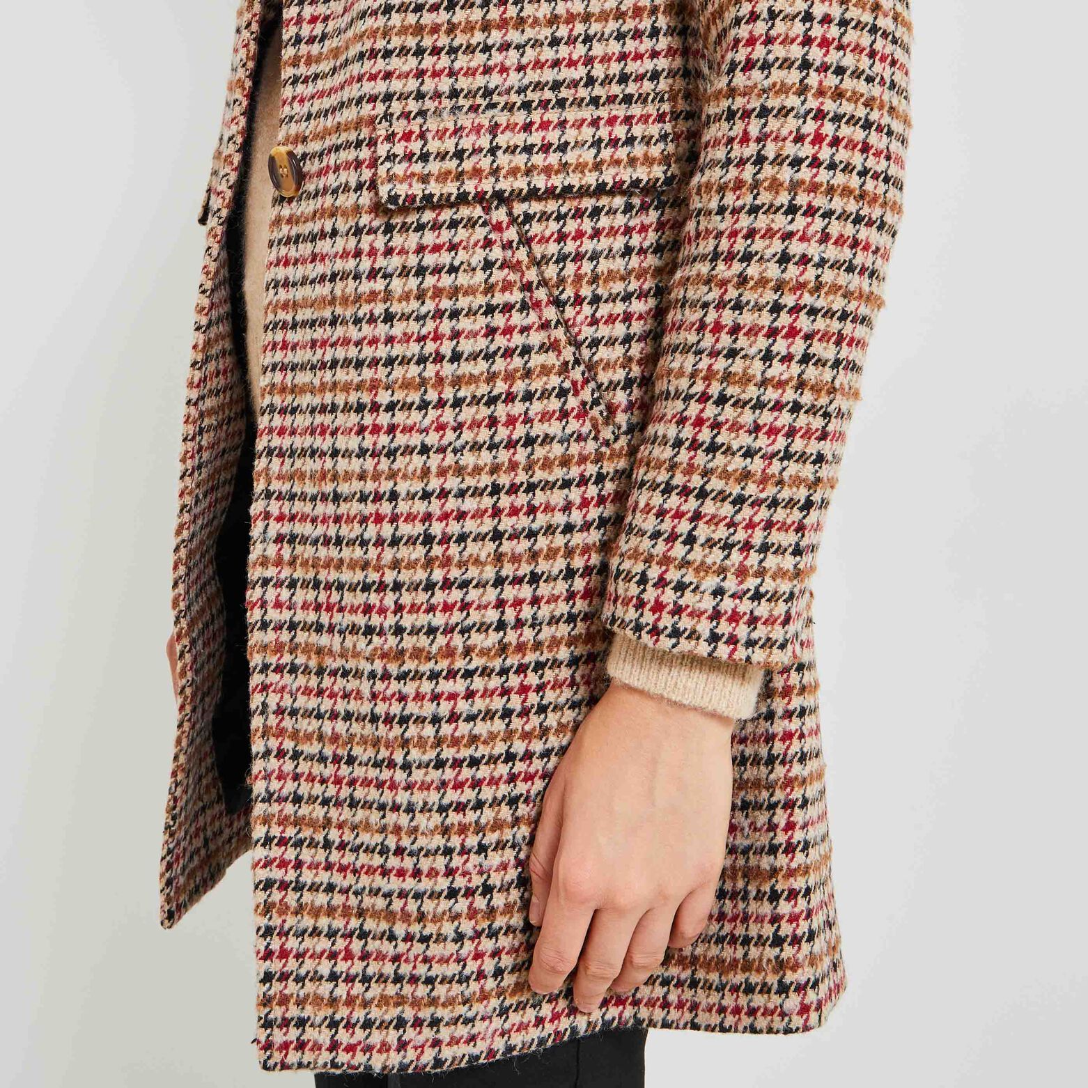 Manteau à carreaux femme