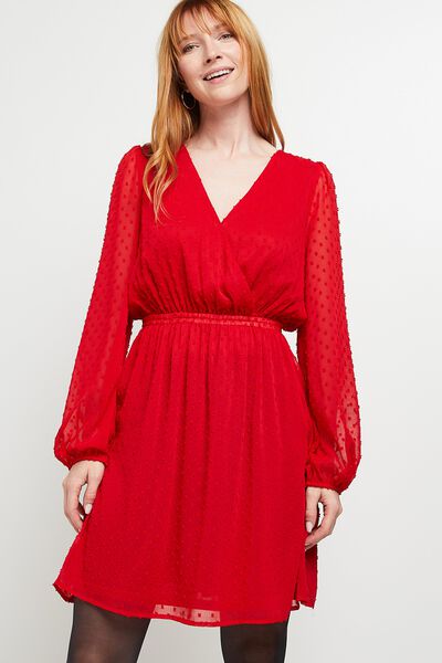 Robe plumetis rouge
