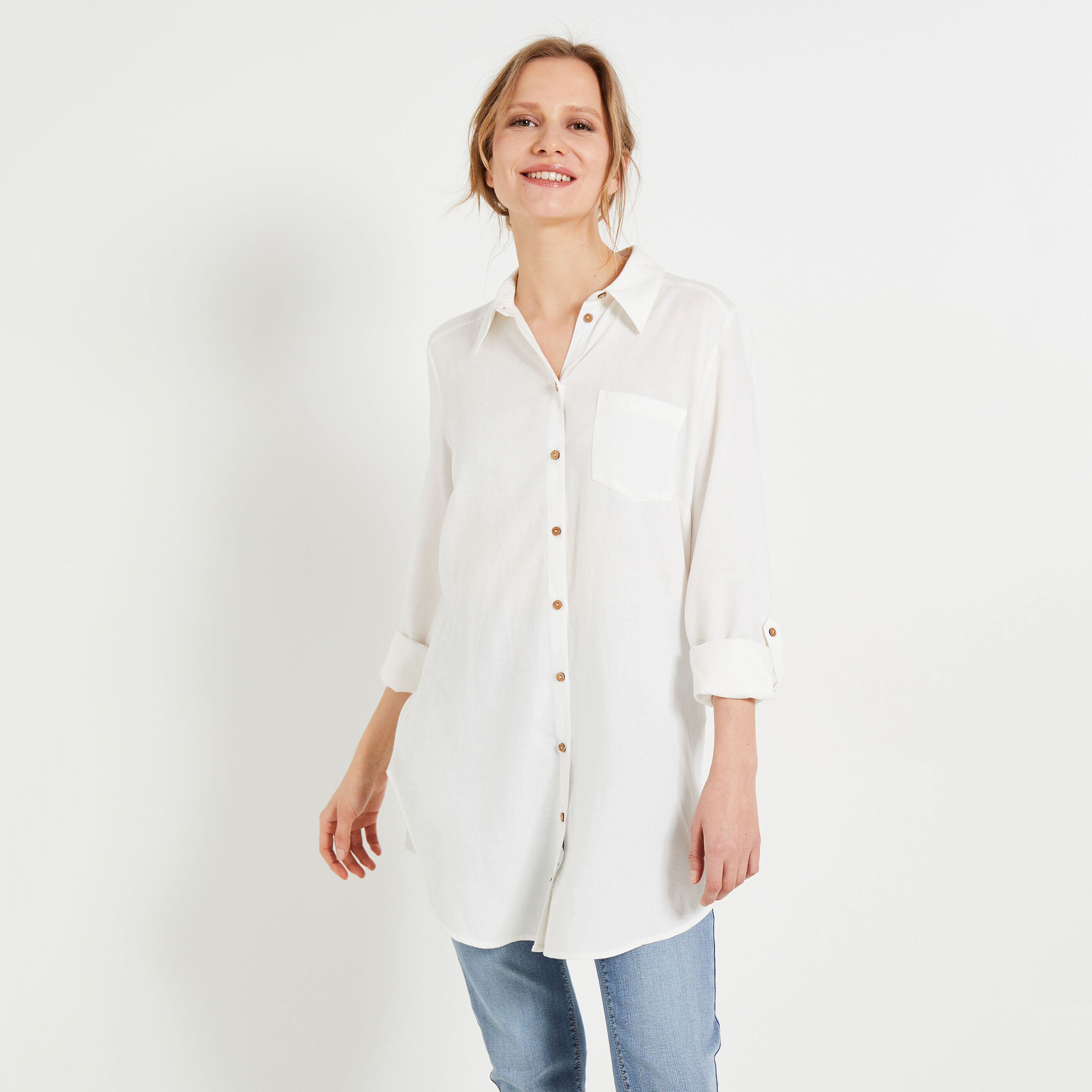 Chemise oversize femme ECRU Graindemalice