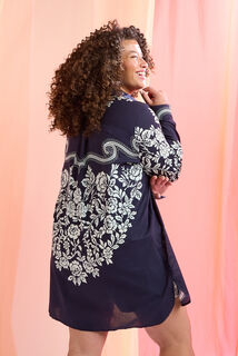 Chemise longue imprimée femme