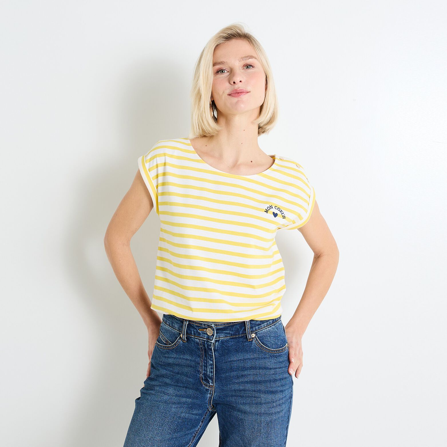 T-shirt col bateau femme