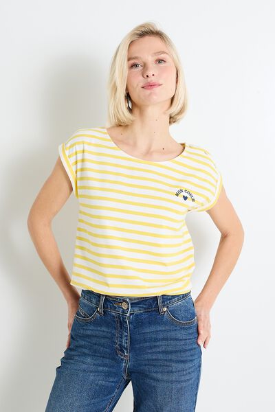 T-shirt col bateau femme