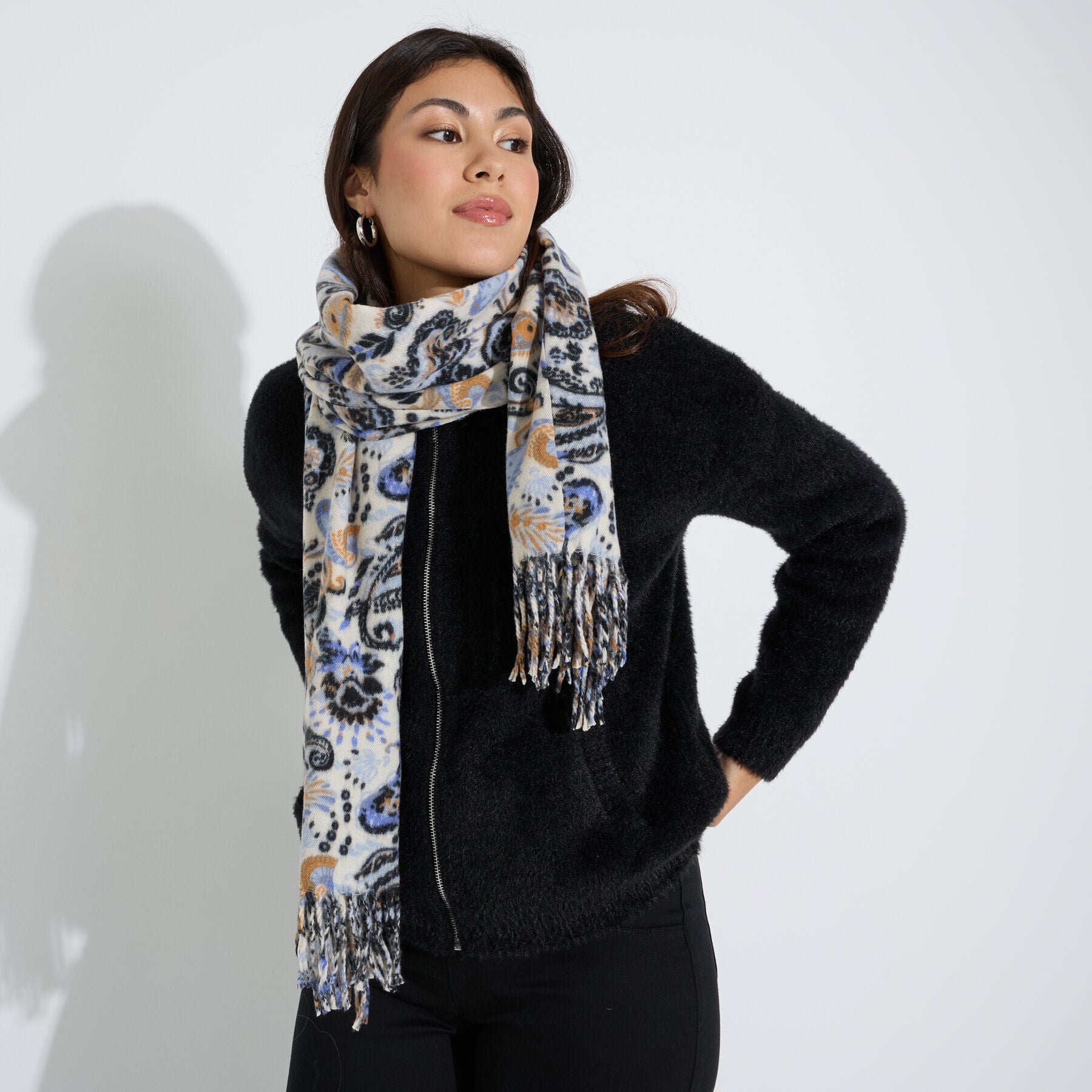 &Eacute;charpe chaude motif cachemire femme