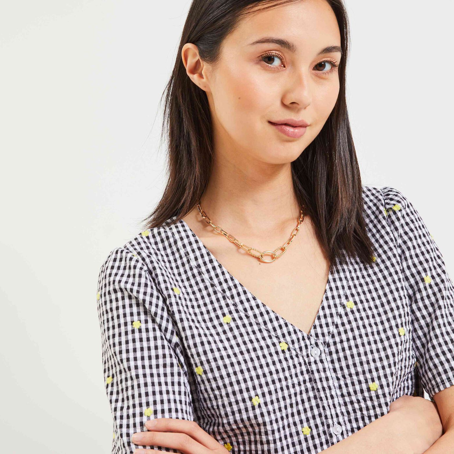 Chemise brodée femme