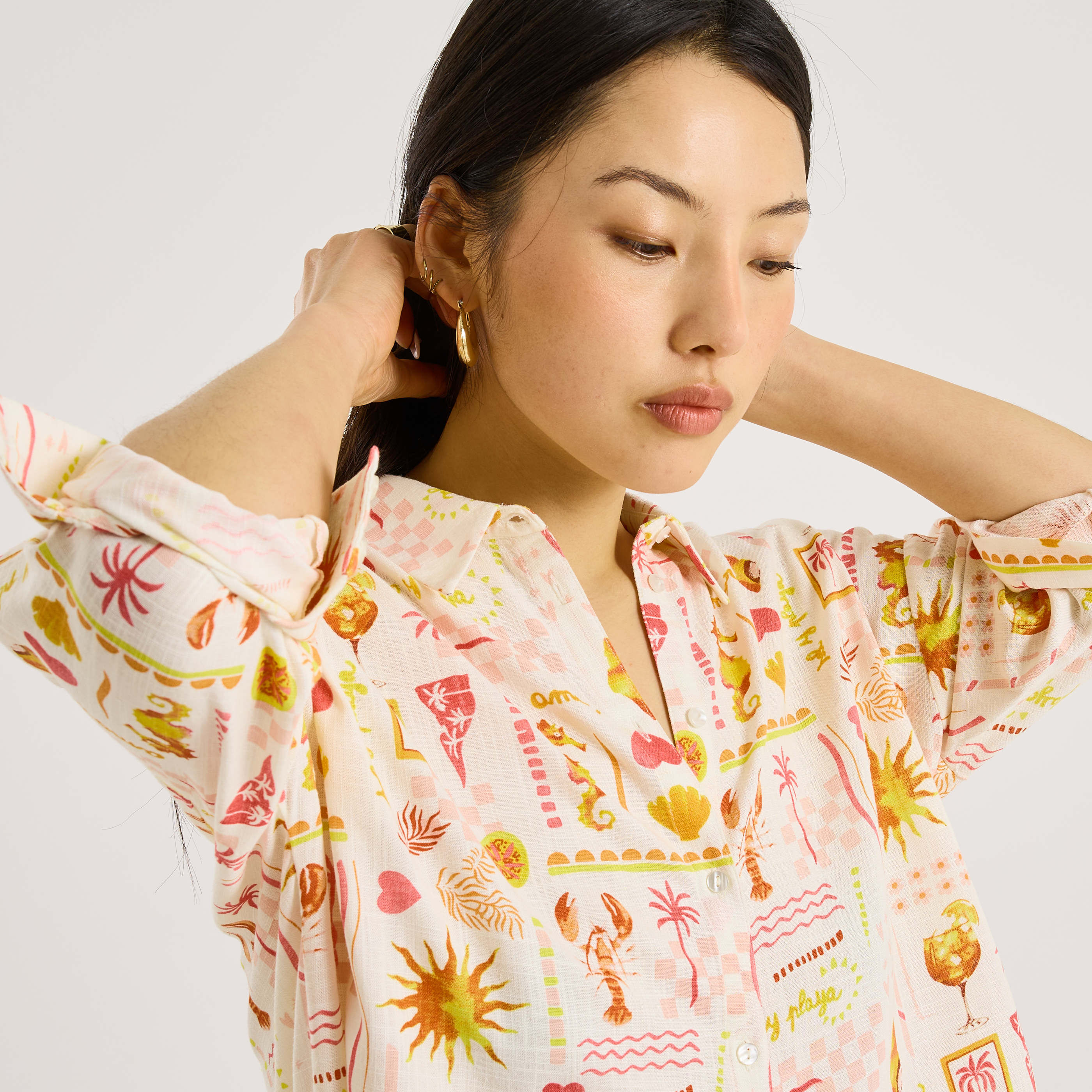 Chemise imprim&eacute;e femme