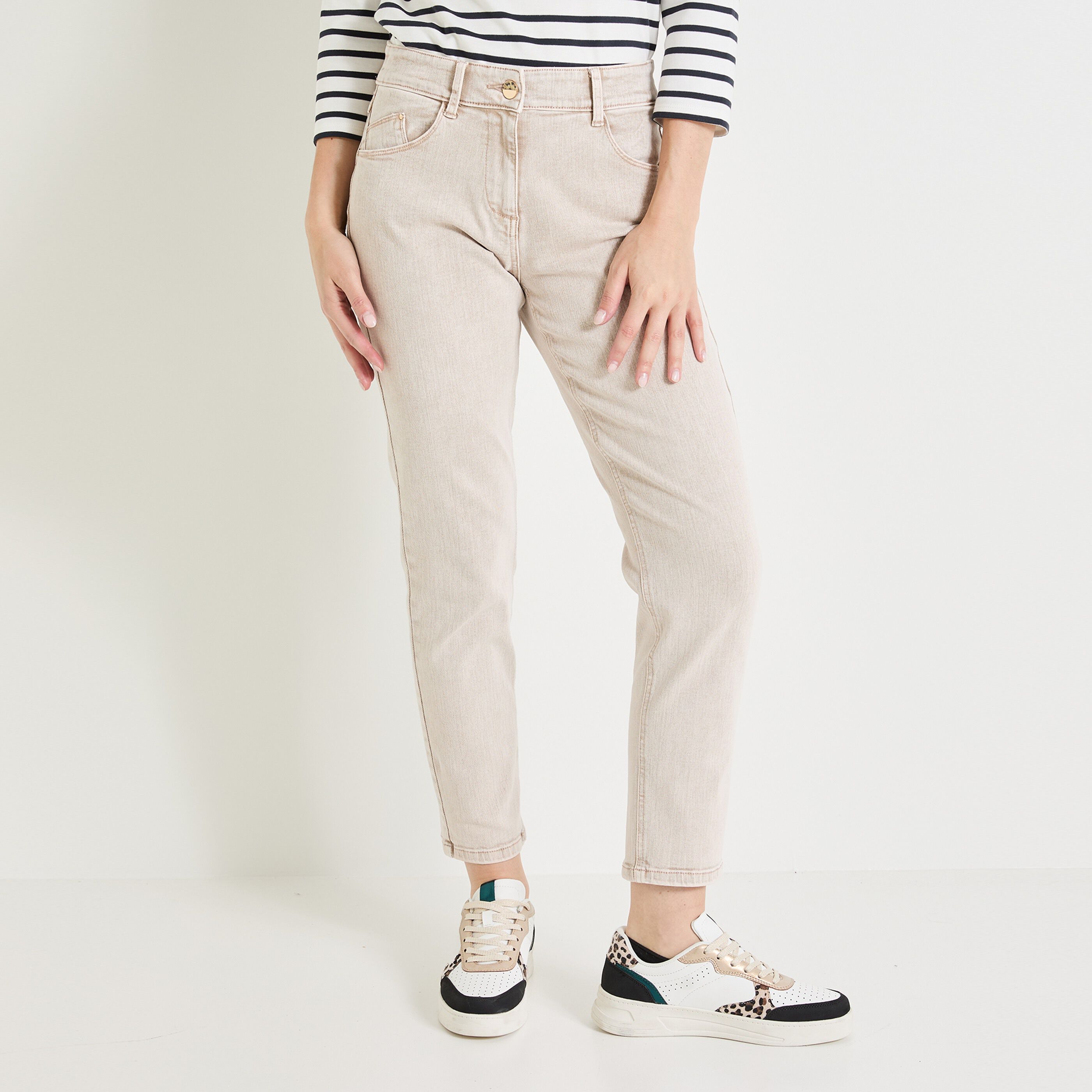 Jean boyfriend femme blanc clearance