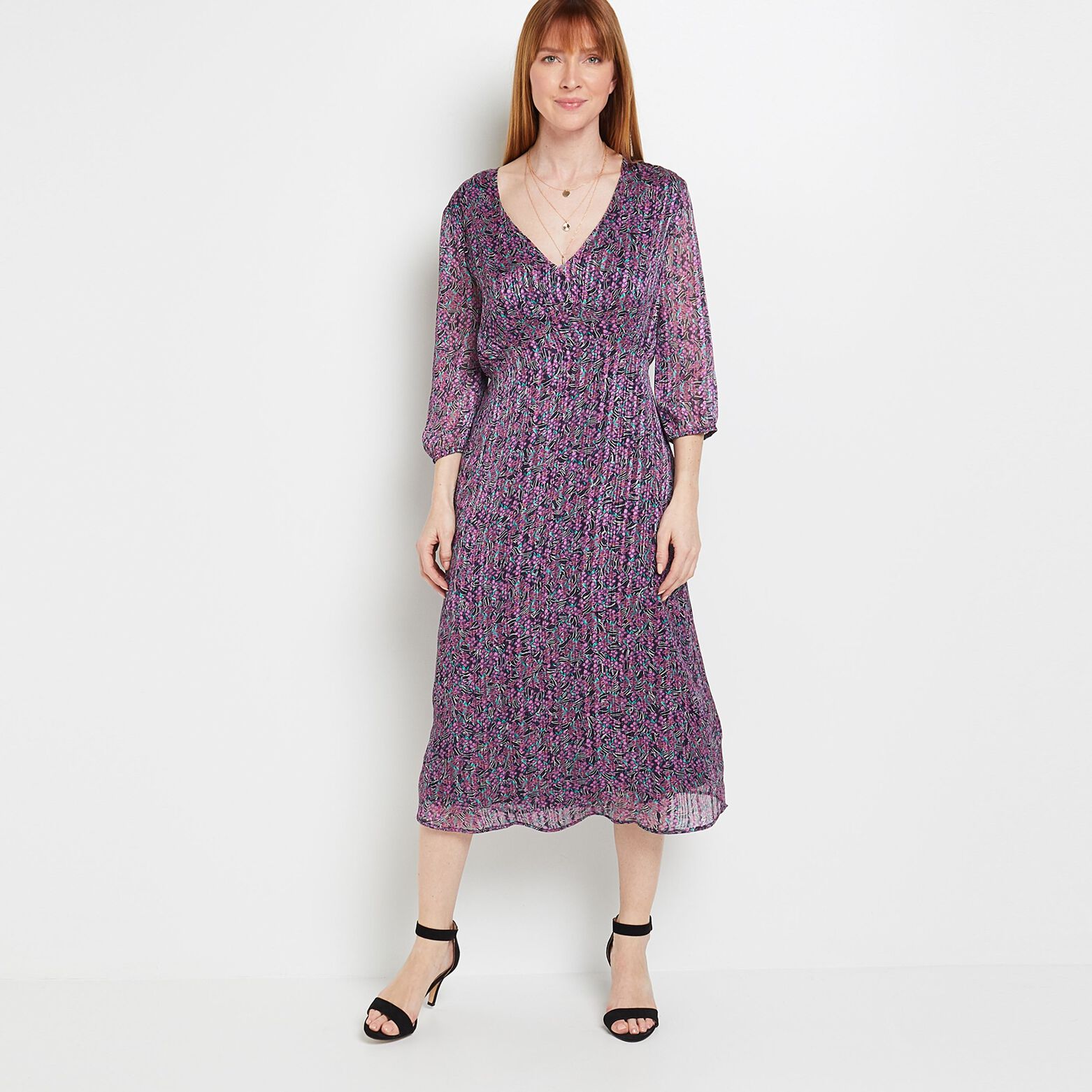 Robe longue imprimée femme