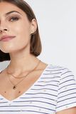 T-shirt à rayures col V femme