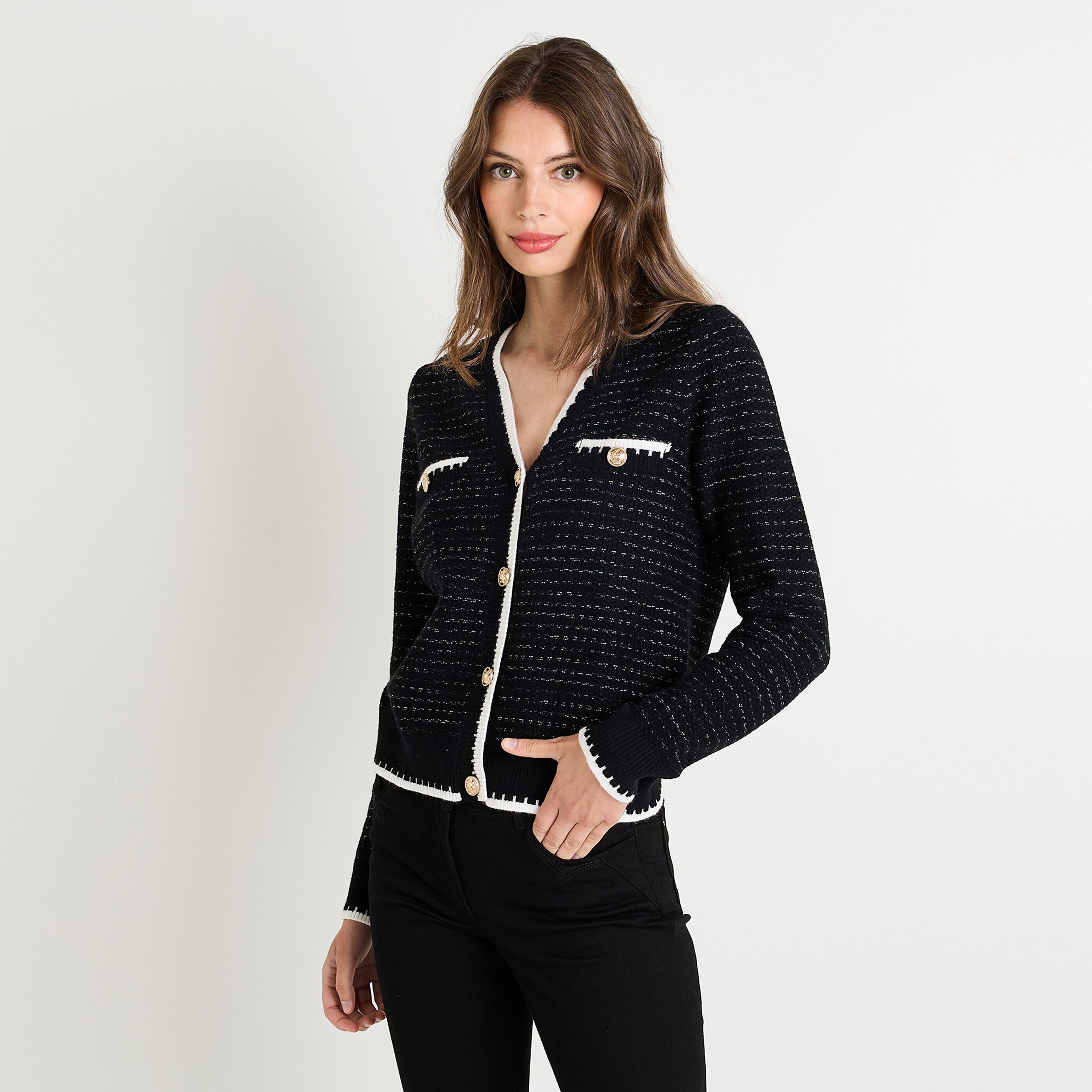 Gilet boutonn&eacute; femme