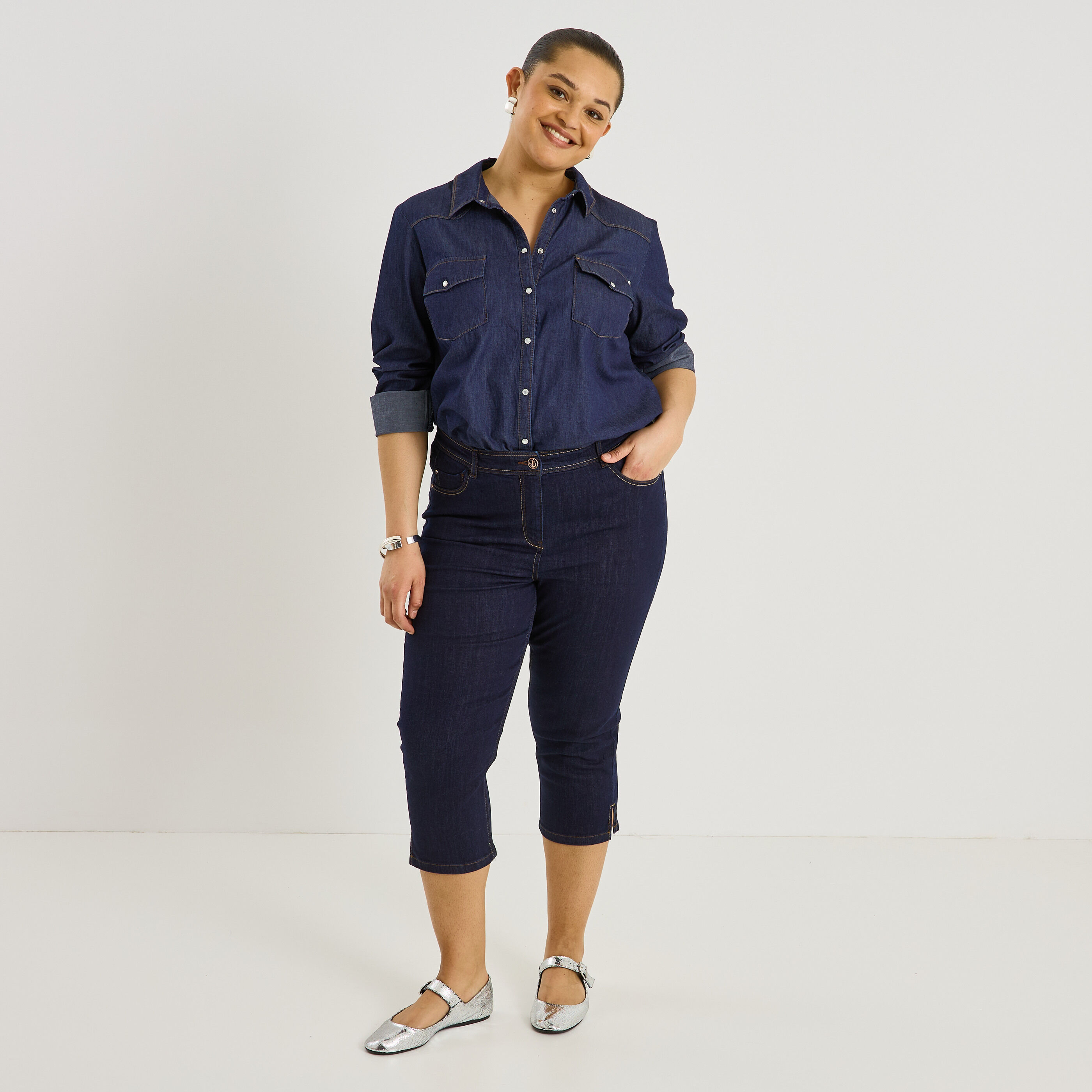 Corsaire en jean femme