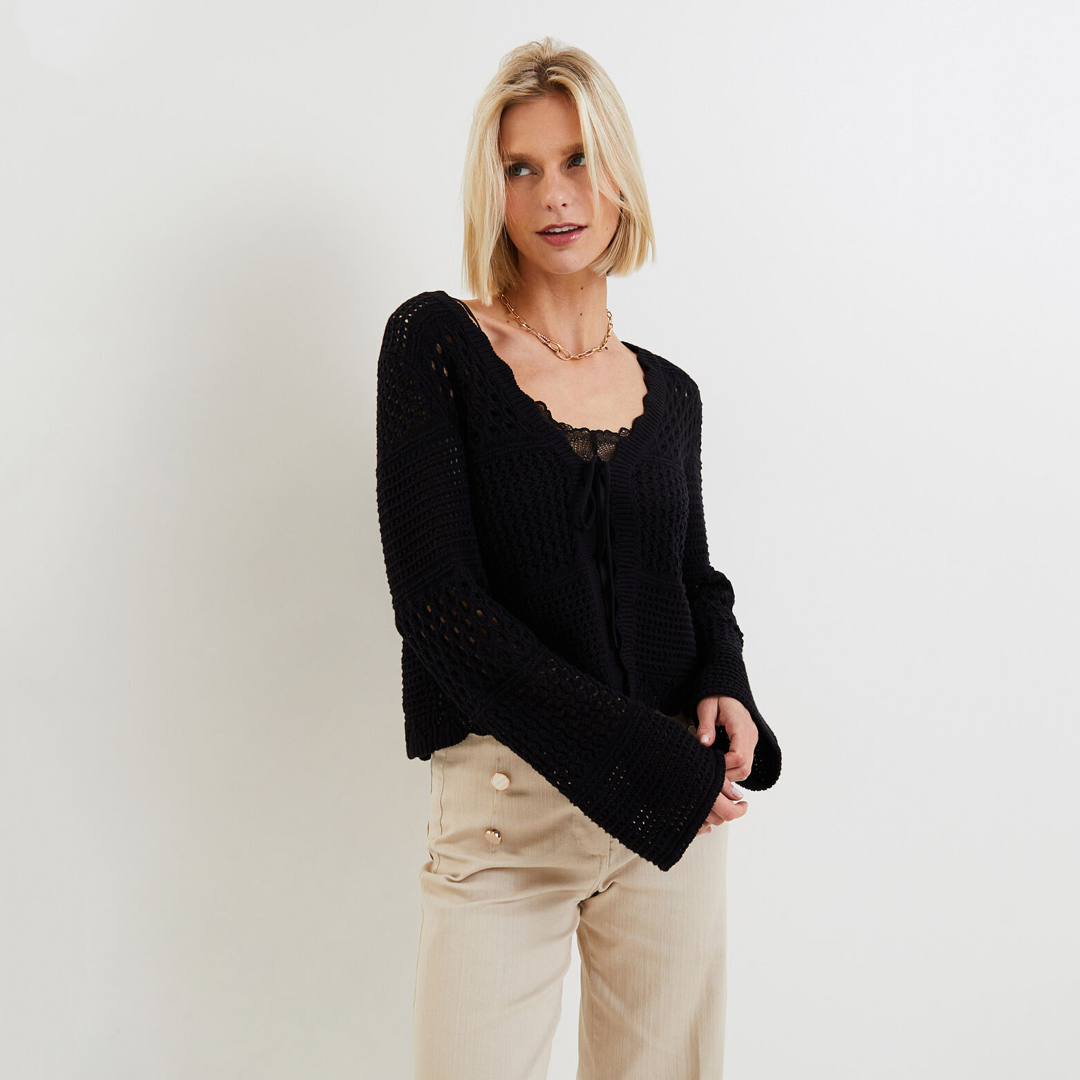 Gilet ajouré femme