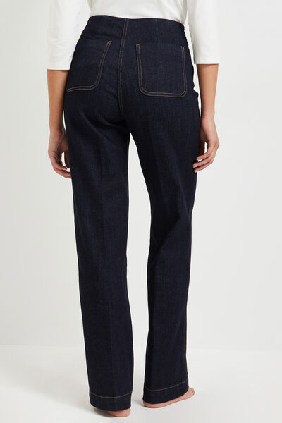 Jean flare marin femme