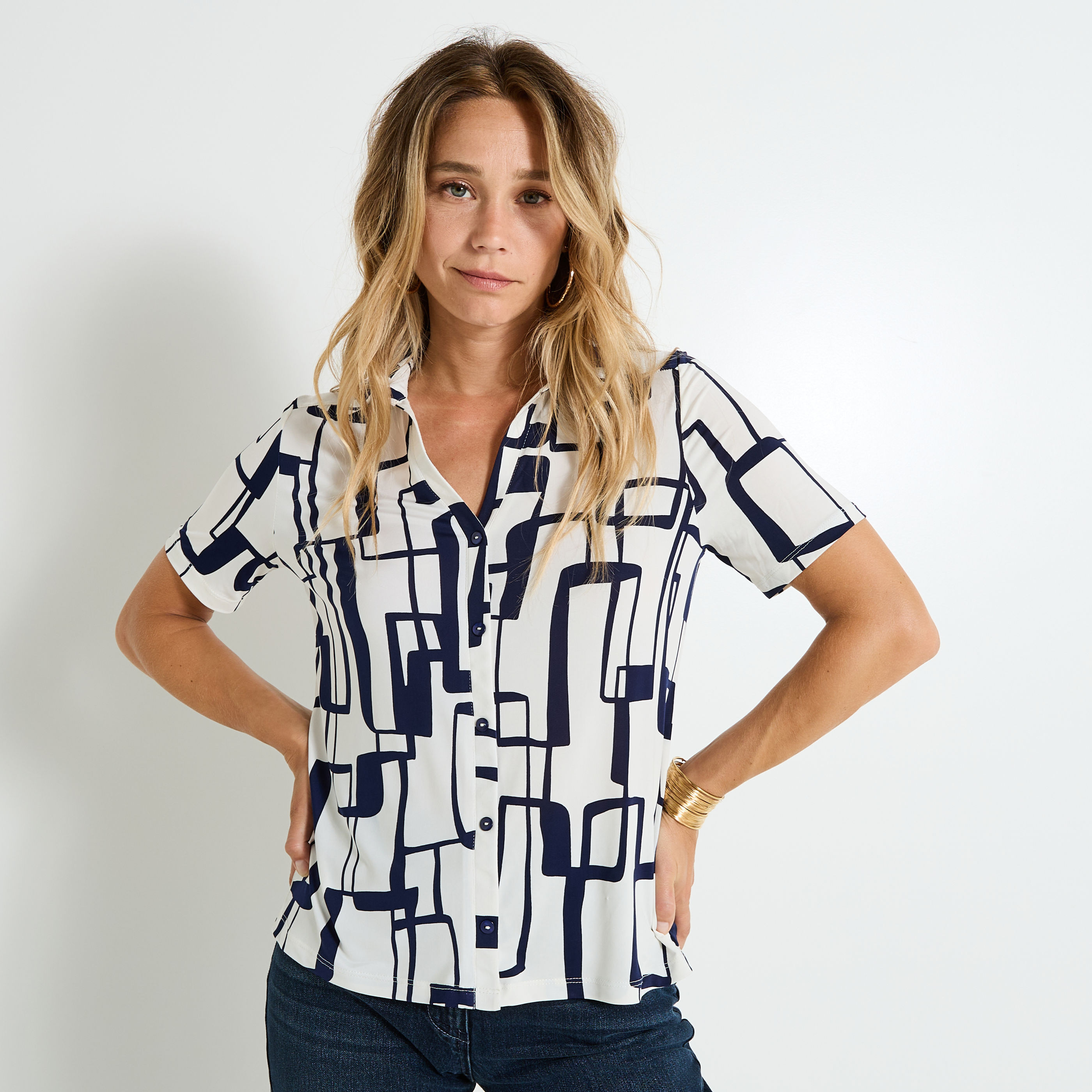 Chemise fluide en maille femme