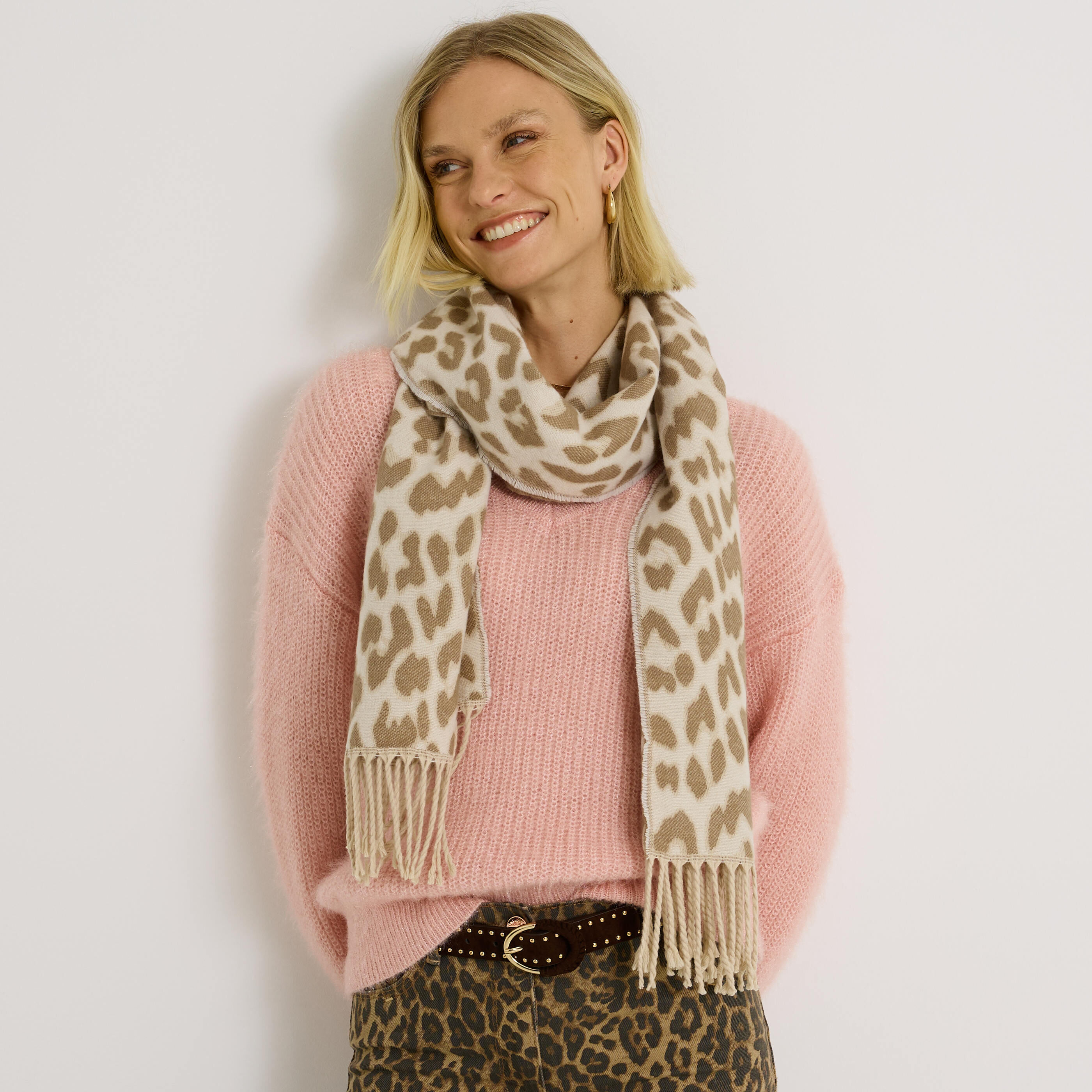 &Eacute;charpe imprim&eacute; l&eacute;opard femme