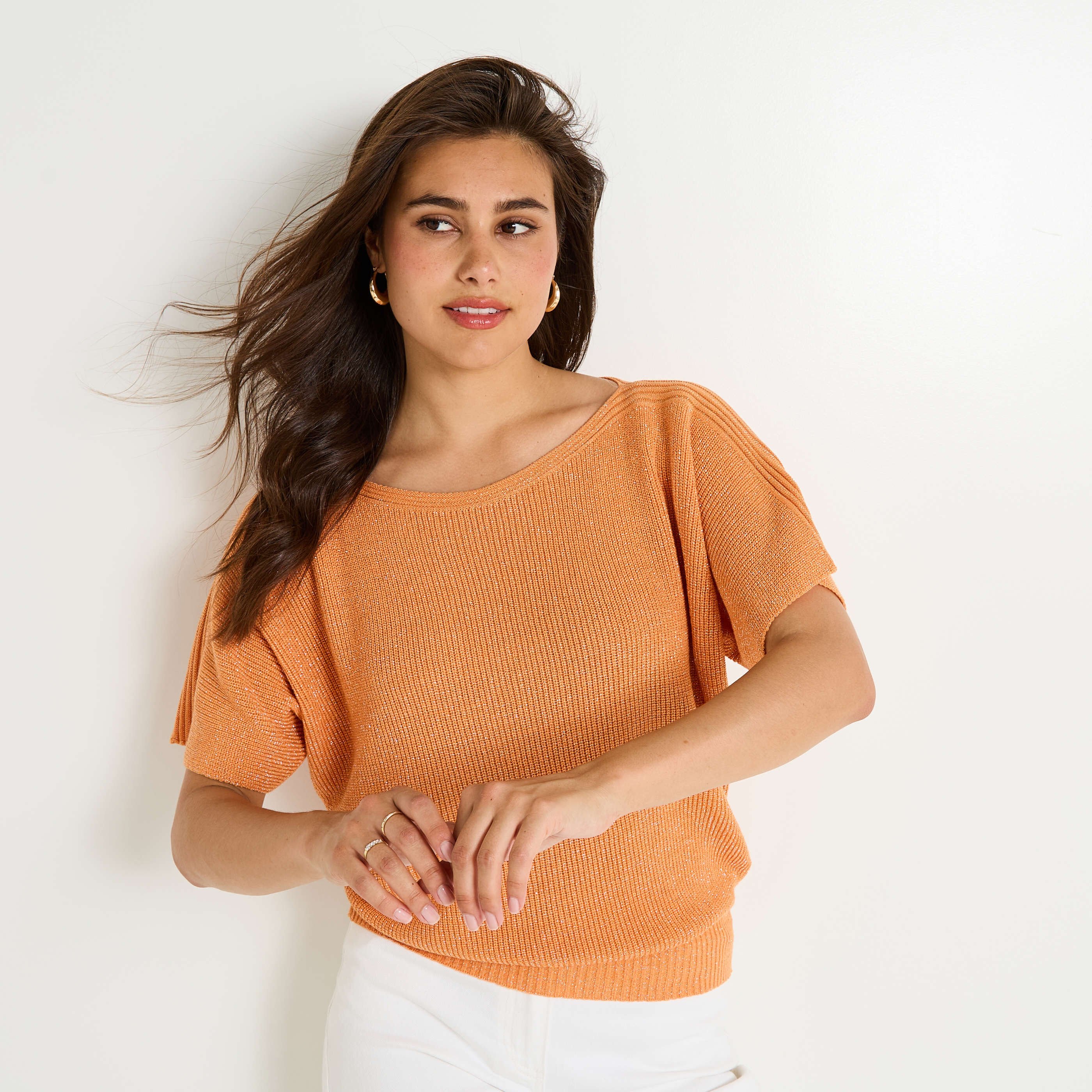 Pull manches courtes femme