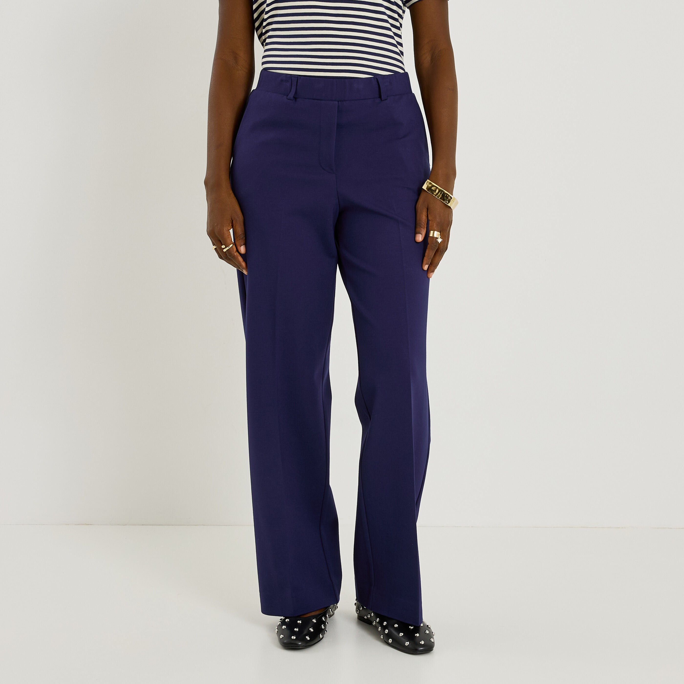 Pantalon palazzo coupe droite femme