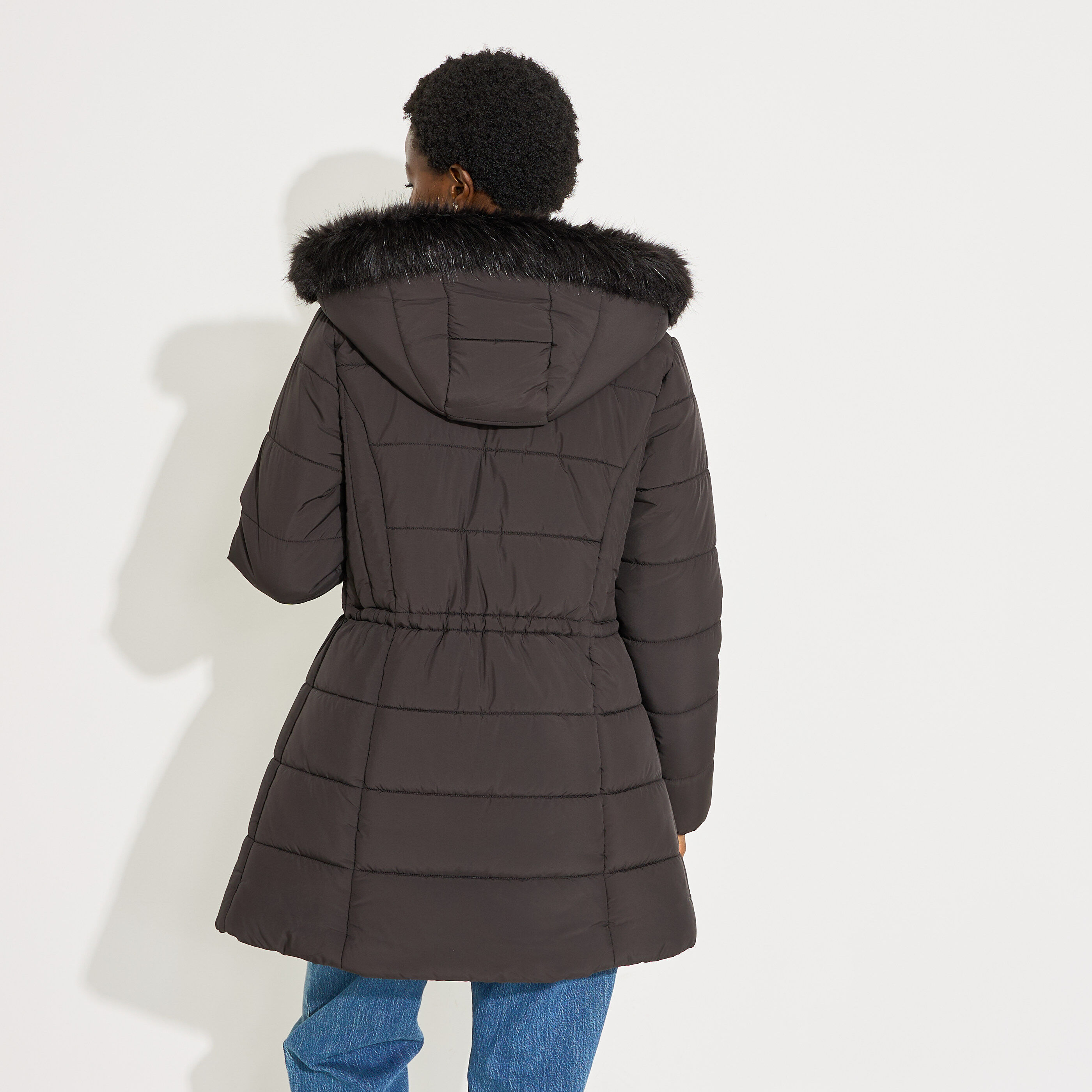 Doudoune longue chaude &agrave; capuche femme