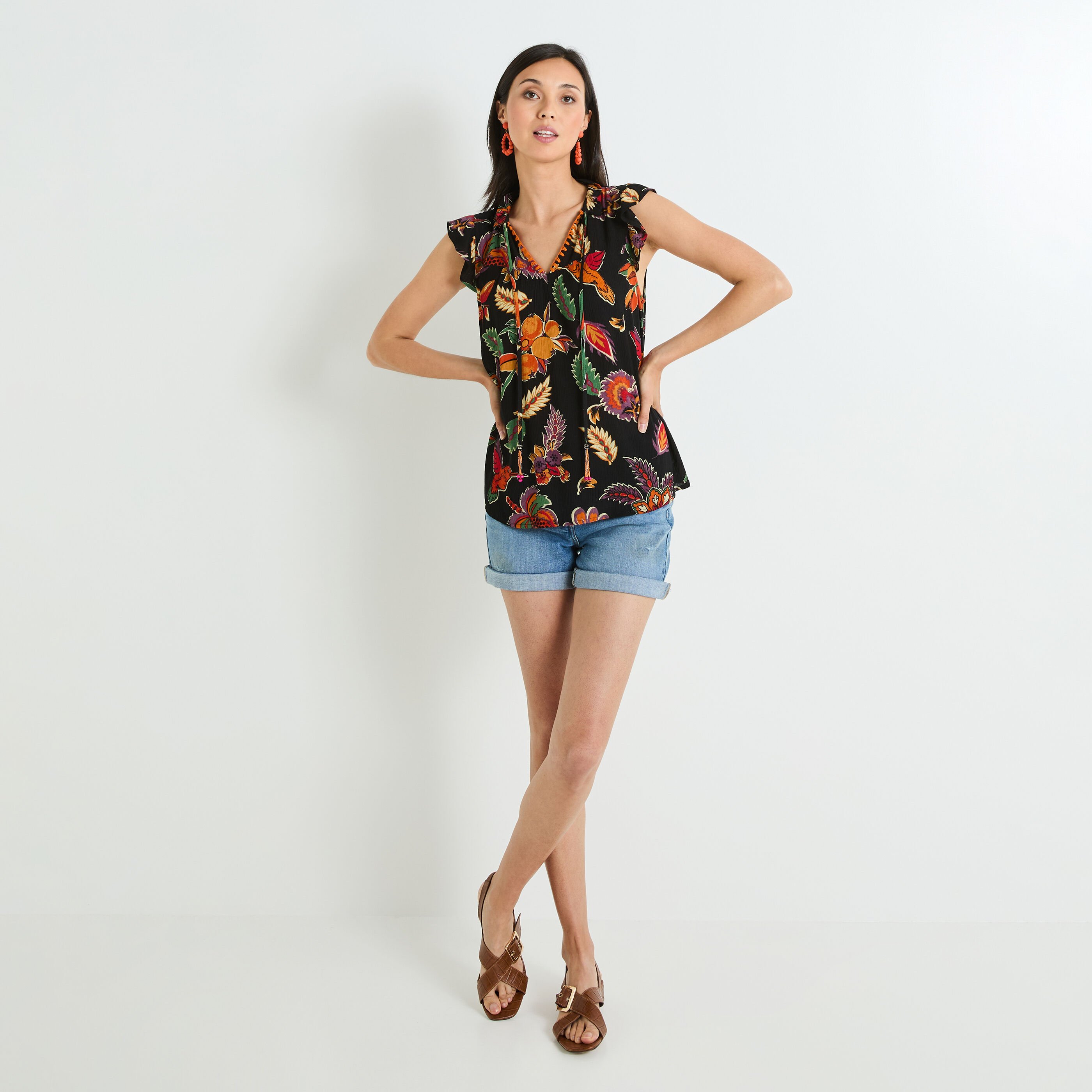 Blouse imprim&eacute;e femme