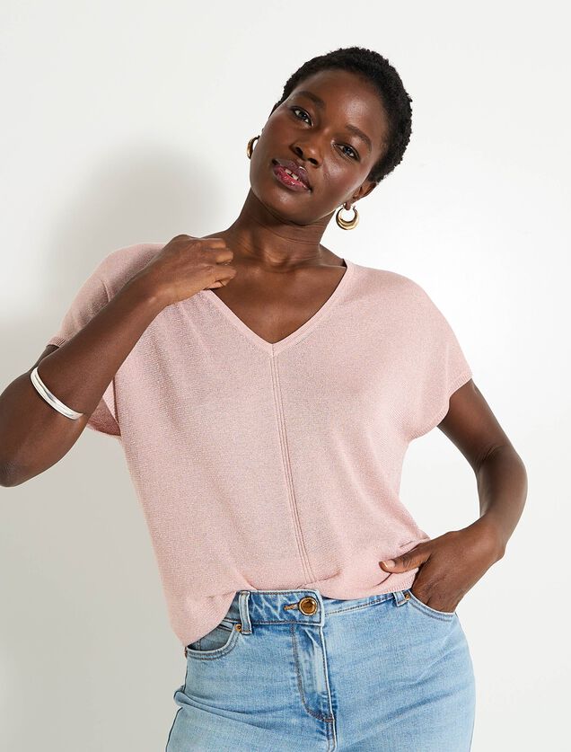 Pull manches courtes femme