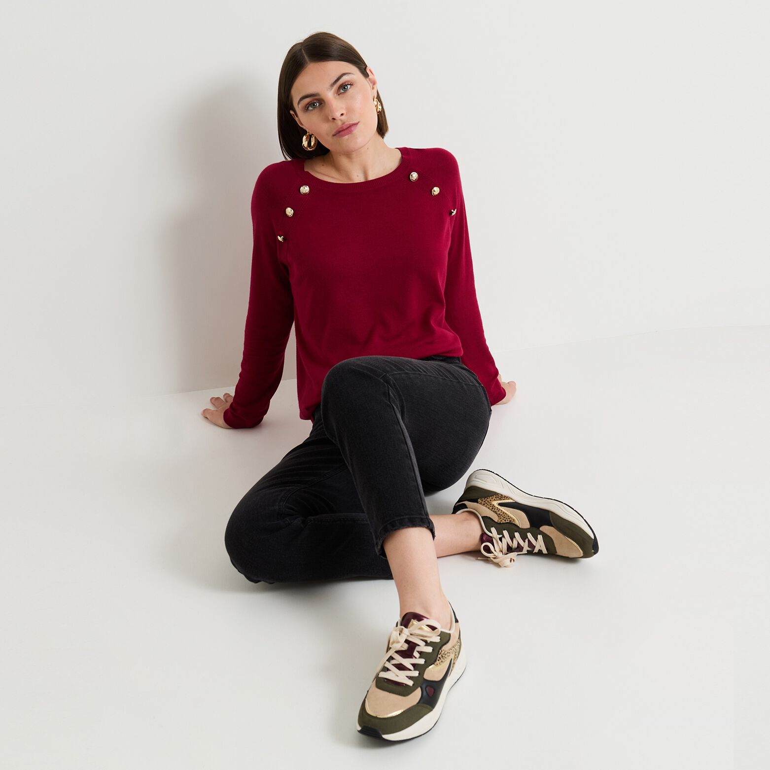 Pull col rond femme