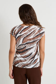 T-shirt imprimé zébré femme