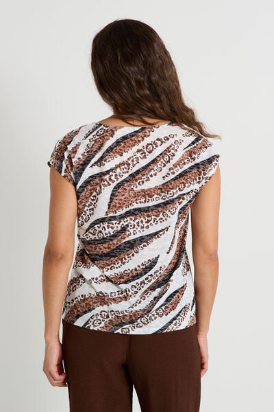 T-shirt imprimé zébré femme