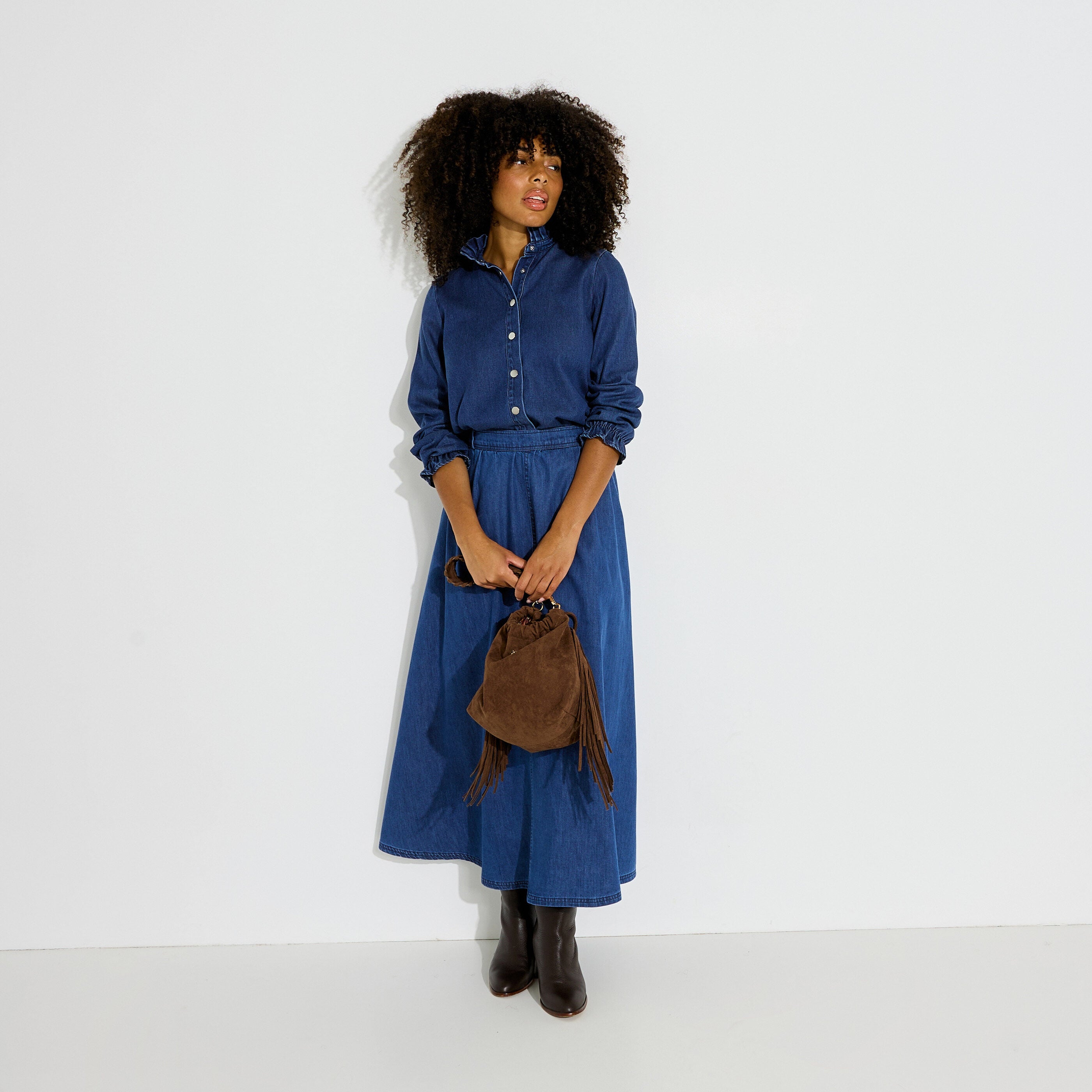 Jupe longue en jean femme