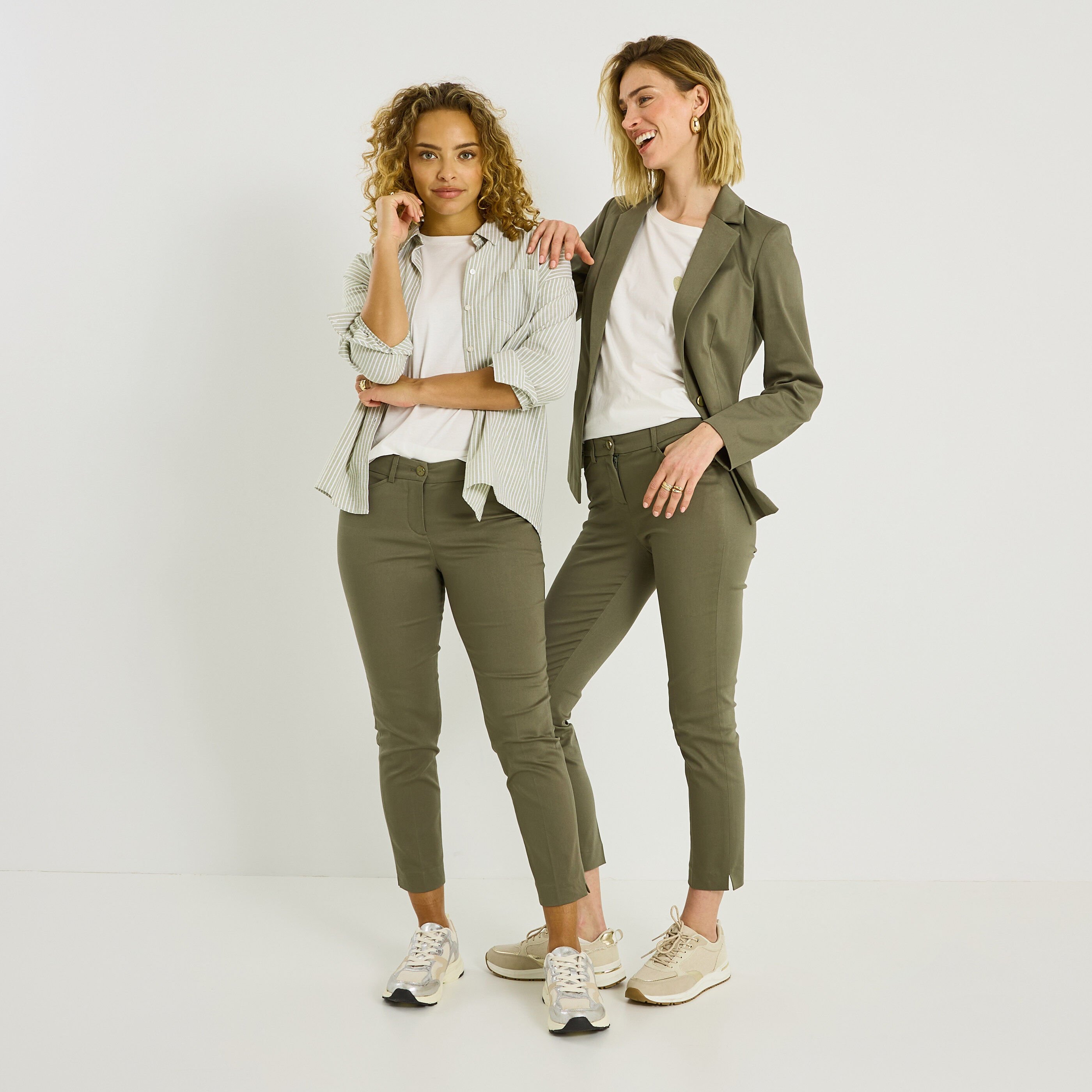 Pantalon cigarette raccourci femme